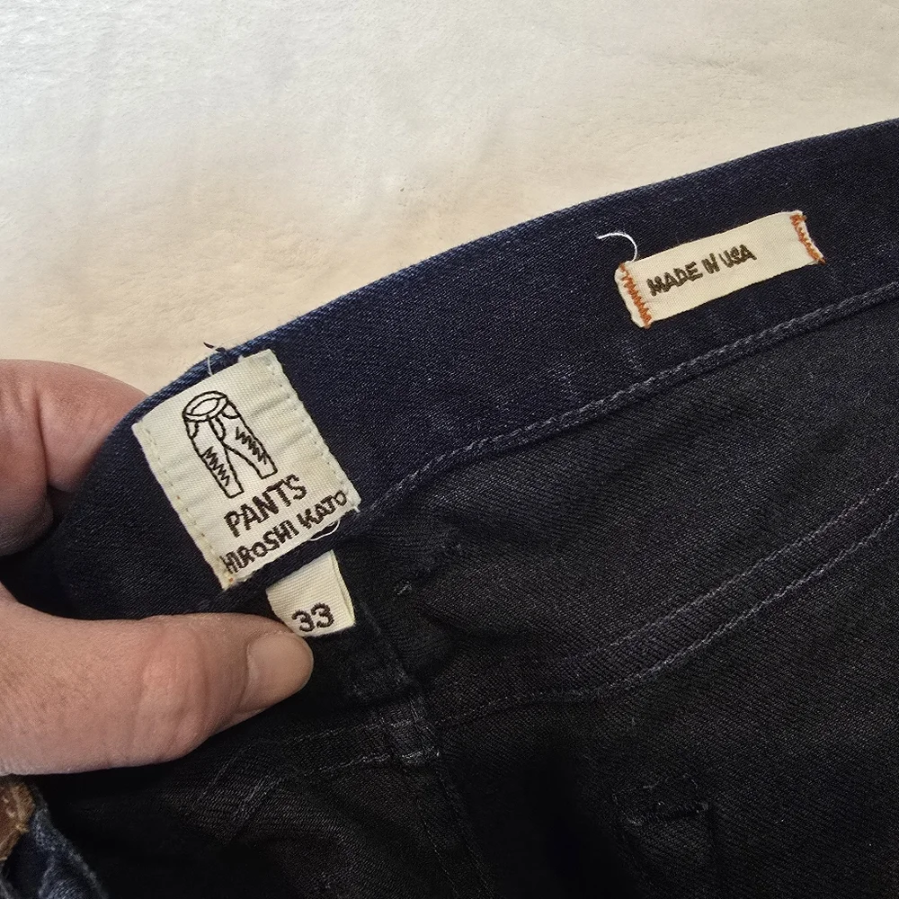 Hiroshi Kato Japanese Raw Selvedge The Scissors Slim Tapered In Blue Black 33